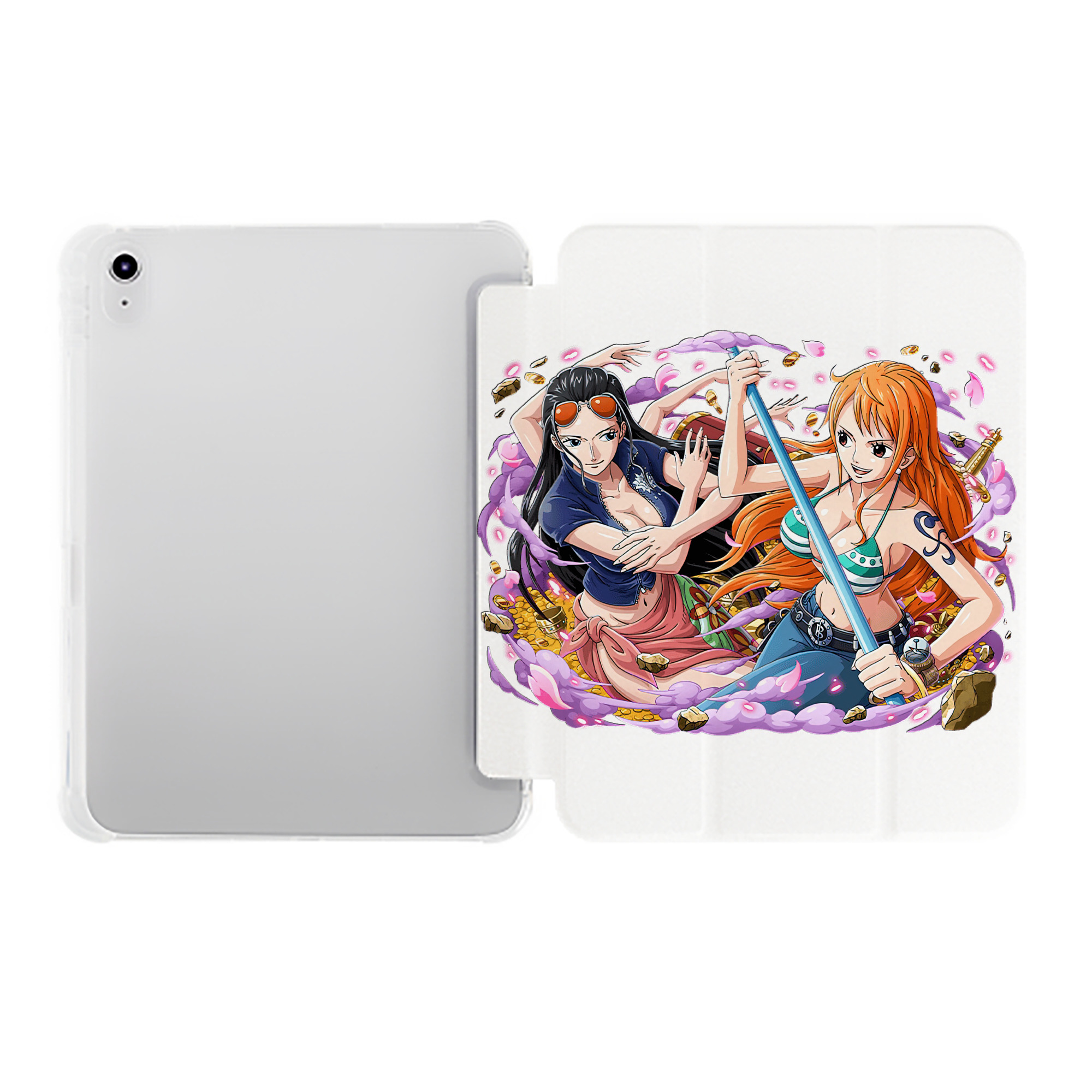 （画像用） ワンピース ニコ・ロビン ONE PIECE Nico Robin IPad ケース ペン収納付き 三つ折りスタンド PUレザー×シリコン 対応機種9.5/10.5/10.9インチ